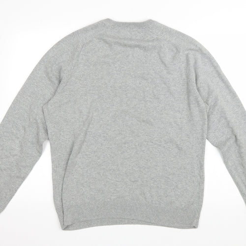Pengion Mens Grey Round Neck Polyester Pullover Jumper Size L