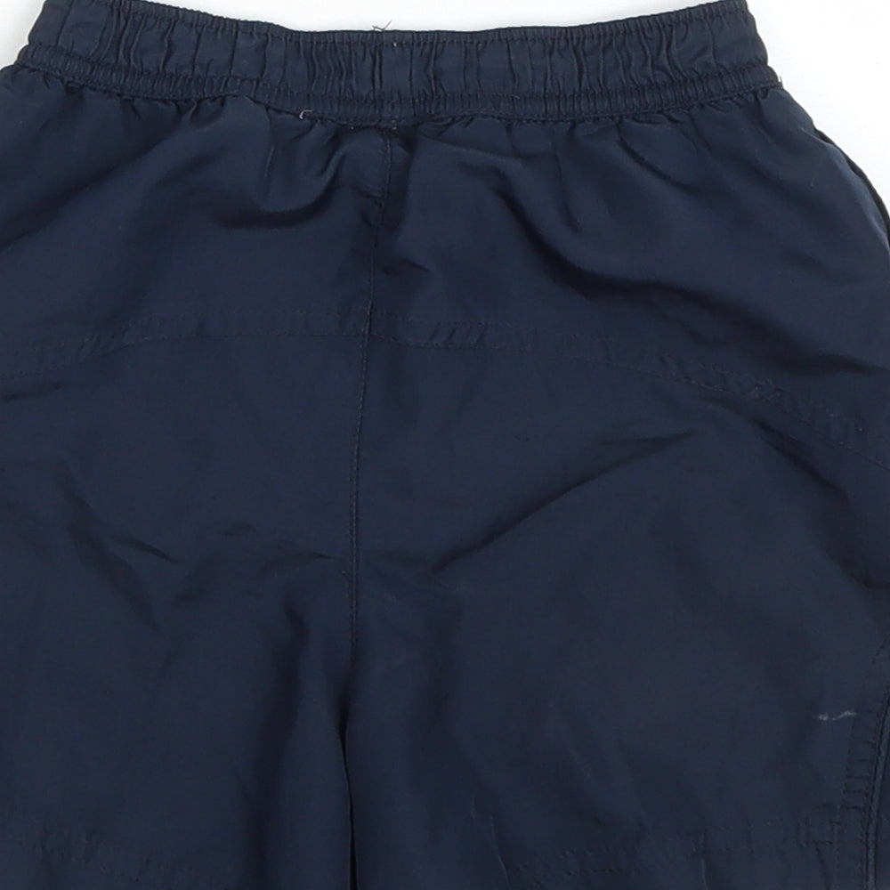 ASICS Boys Blue Polyester Sweat Shorts Size 2-3 Years Regular Drawstring - Swim Shorts