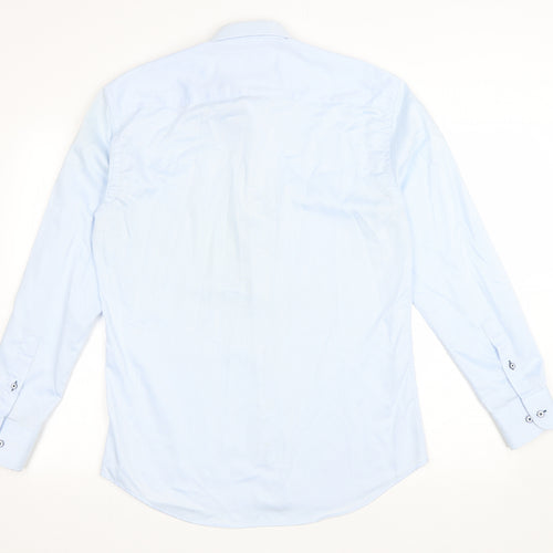 Benetti Mens Blue Cotton Dress Shirt Size 16 Collared Button