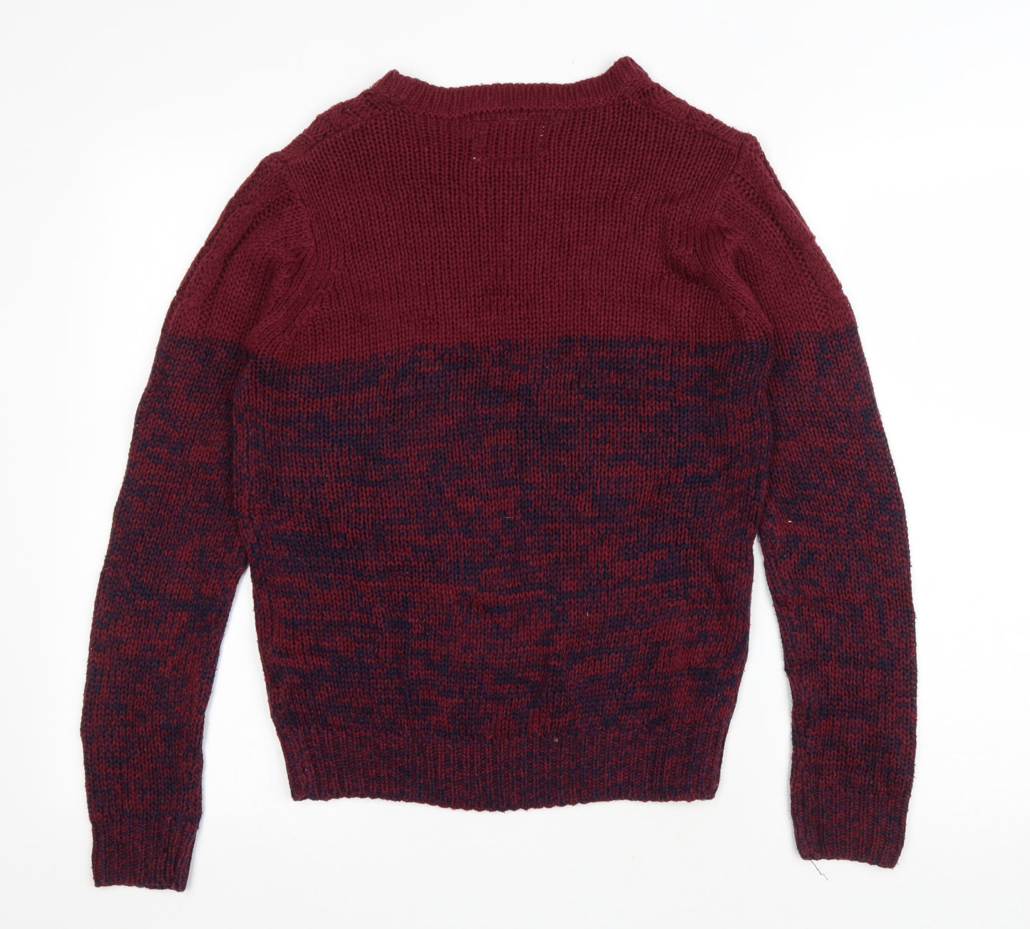 Alcot Womens Red Round Neck Acrylic Pullover Jumper Size S