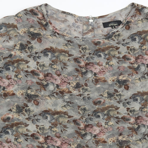 Rage Womens Multicoloured Floral Polyester A-Line Size 16 Scoop Neck Zip