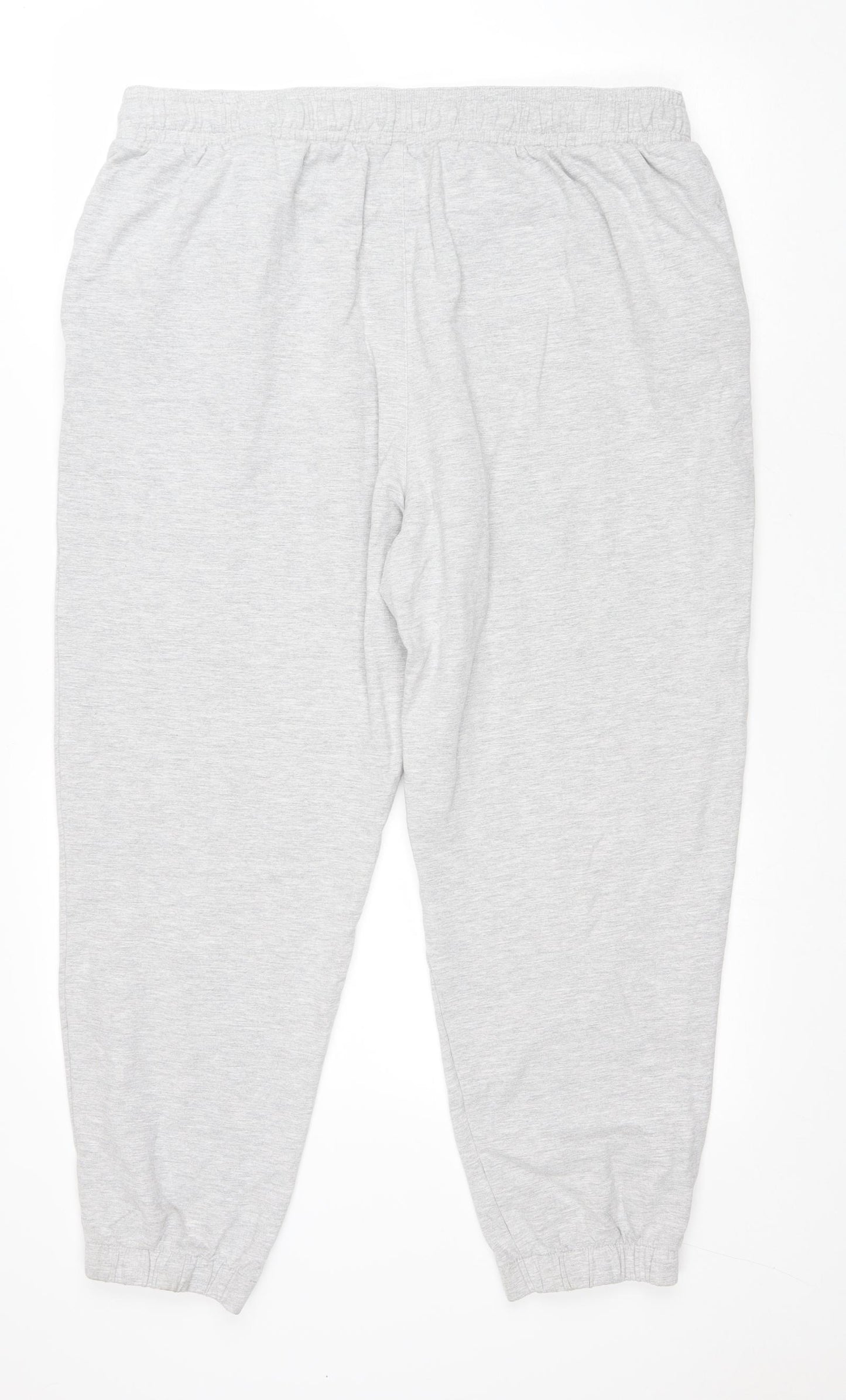 Marks and Spencer Womens Grey Cotton Sweatpants Trousers Size 20 L26 in Regular Drawstring