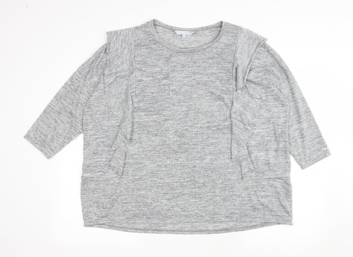 Debenhams Womens Grey Polyester Basic T-Shirt Size 20 Round Neck