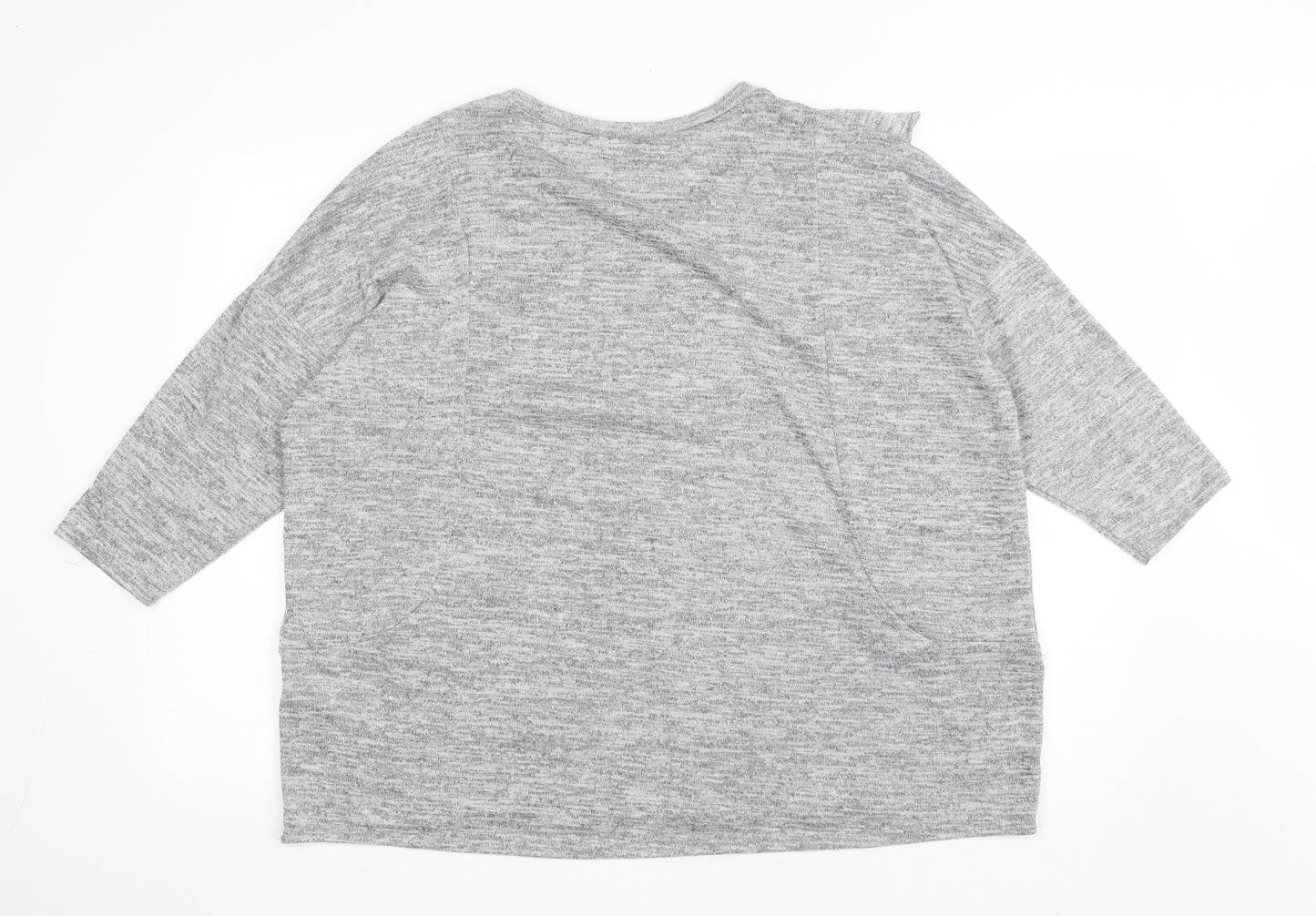 Debenhams Womens Grey Polyester Basic T-Shirt Size 20 Round Neck