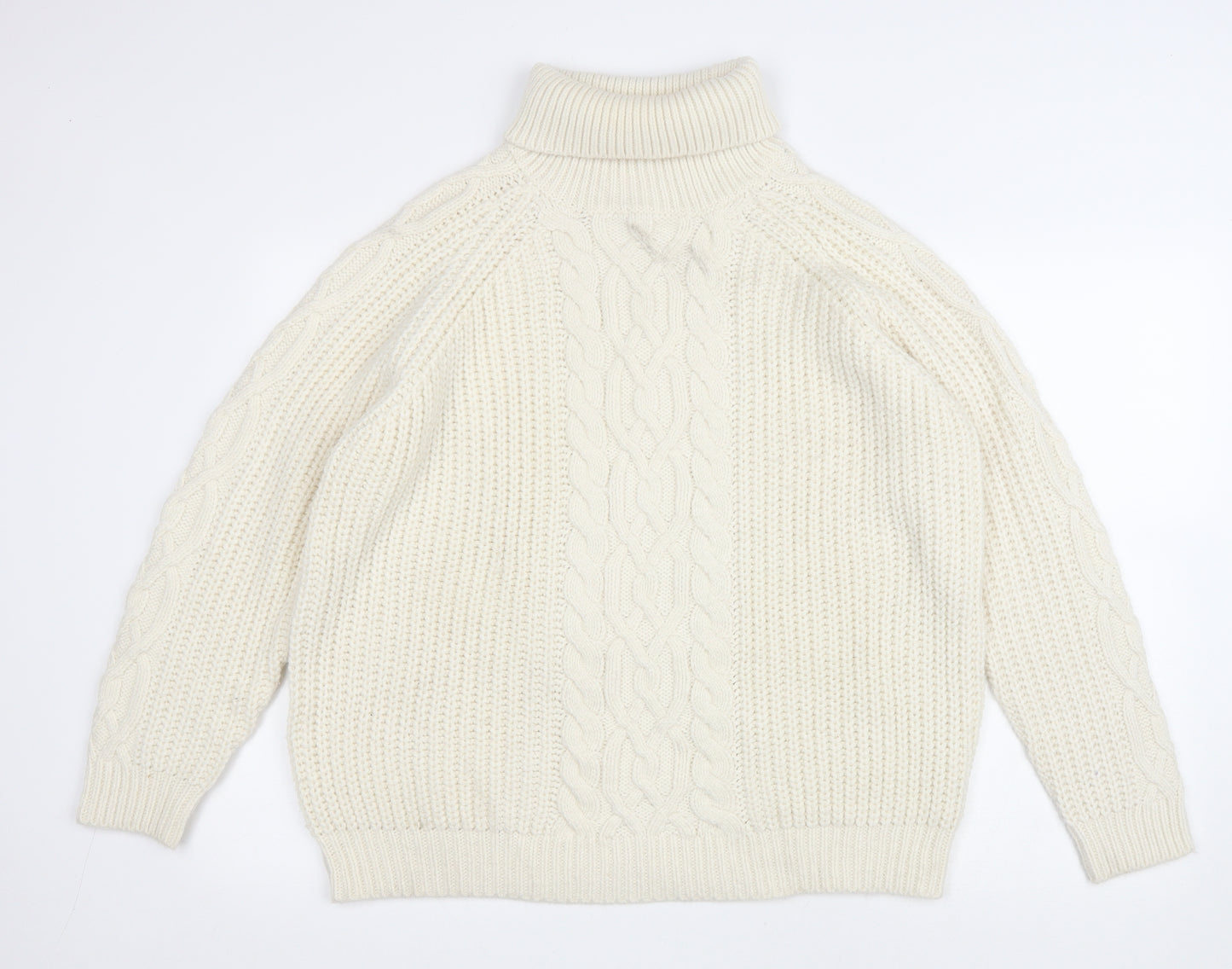 Matalan Womens Ivory Roll Neck Acrylic Pullover Jumper Size XL