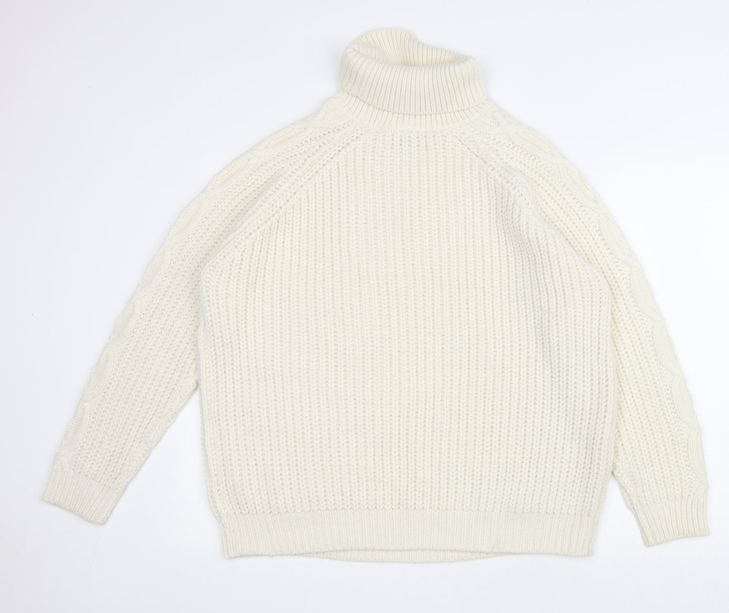 Matalan Womens Ivory Roll Neck Acrylic Pullover Jumper Size XL
