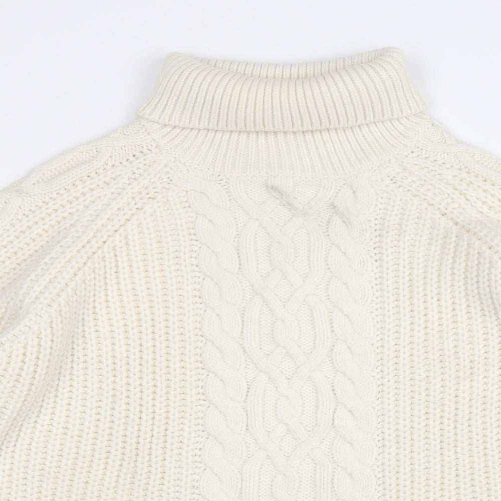 Matalan Womens Ivory Roll Neck Acrylic Pullover Jumper Size XL