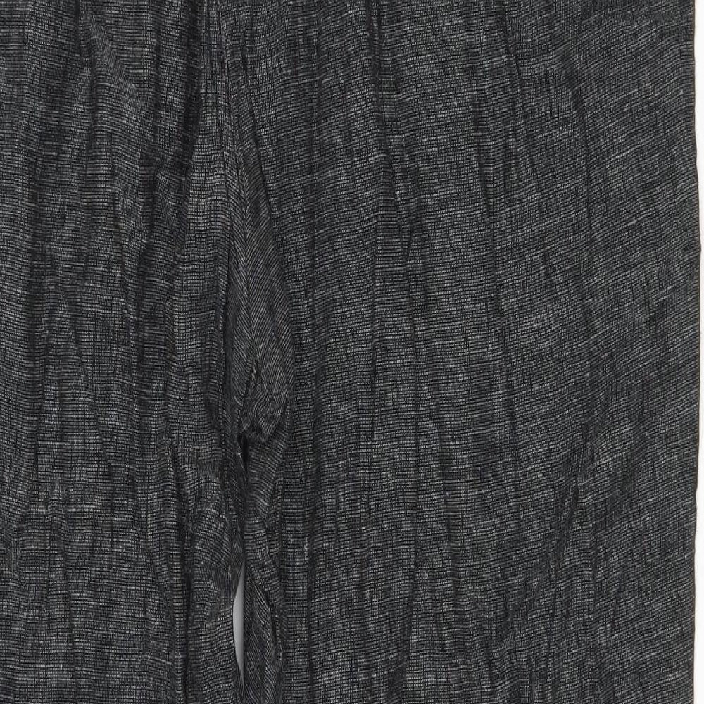 Nutmeg Womens Grey Linen Trousers Size 14 L29 in Regular Drawstring