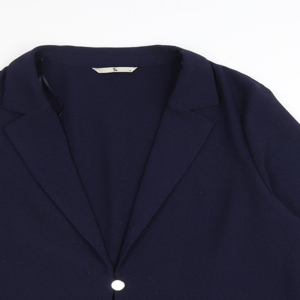 TU Womens Blue Jacket Size 18 Button