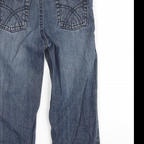F&F Boys Blue Cotton Straight Jeans Size 3-4 Years Regular Button