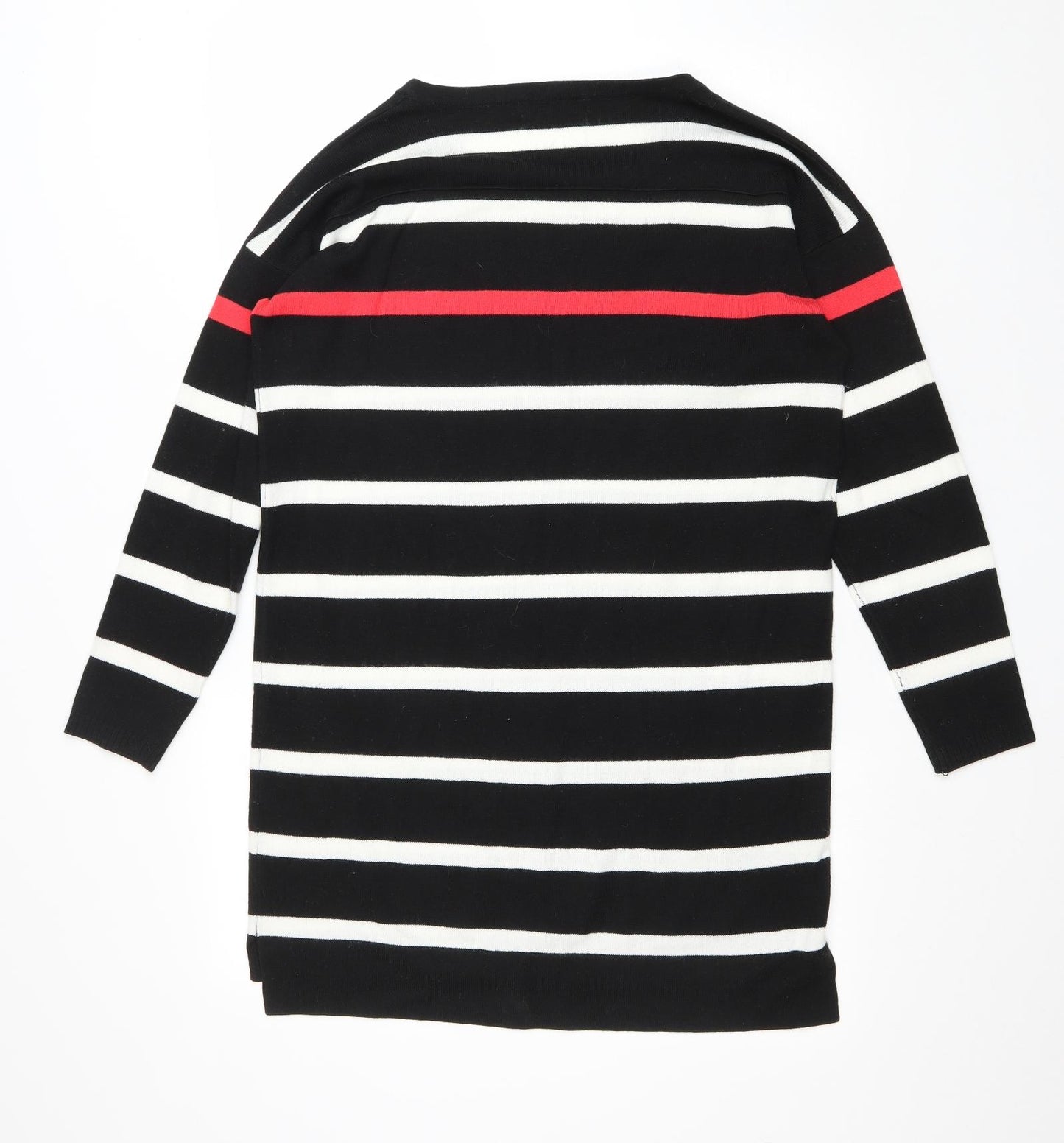 TU Womens Multicoloured Striped Acrylic Jumper Dress Size 12 Scoop Neck Pullover