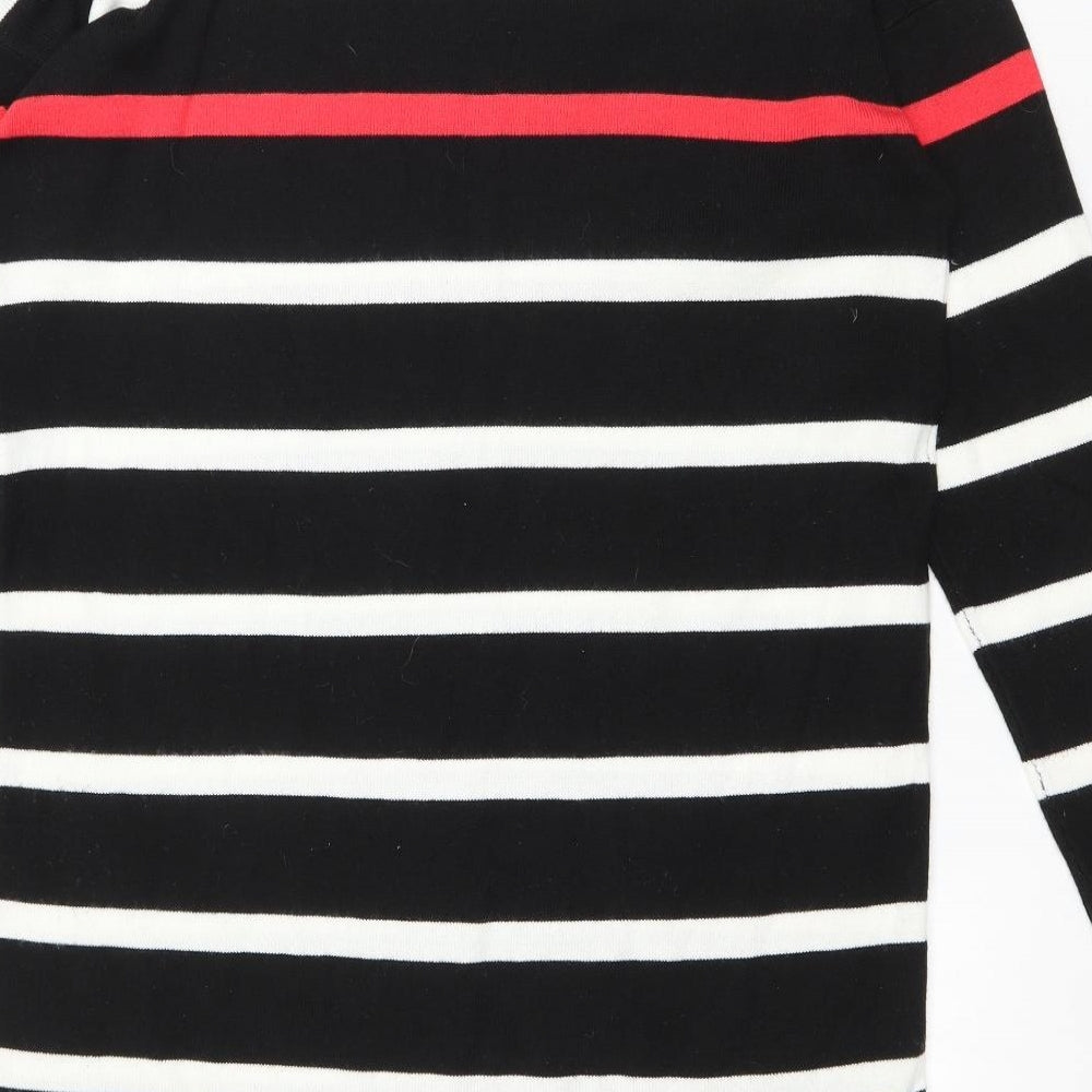 TU Womens Multicoloured Striped Acrylic Jumper Dress Size 12 Scoop Neck Pullover