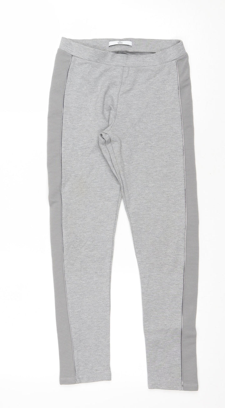 Marks and Spencer Girls Grey Polyester Jegging Trousers Size 11 Years Regular Drawstring - Leggins