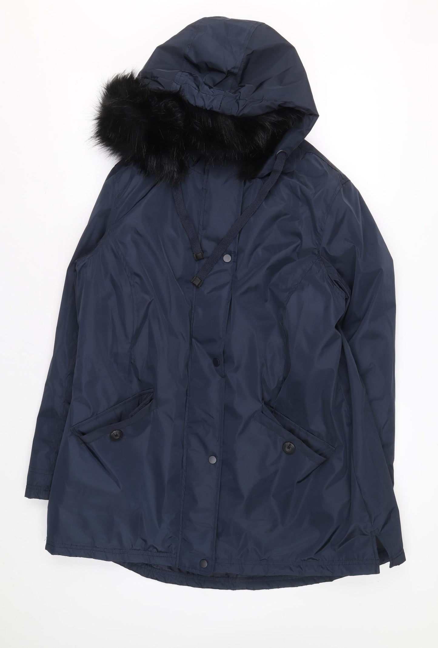 CAPSULE Womens Blue Parka Coat Size 16 Zip