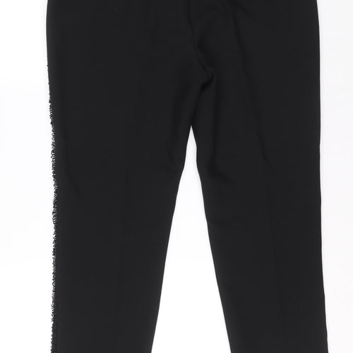 Per Una Womens Black Polyester Carrot Trousers Size 14 L23 in Regular Zip