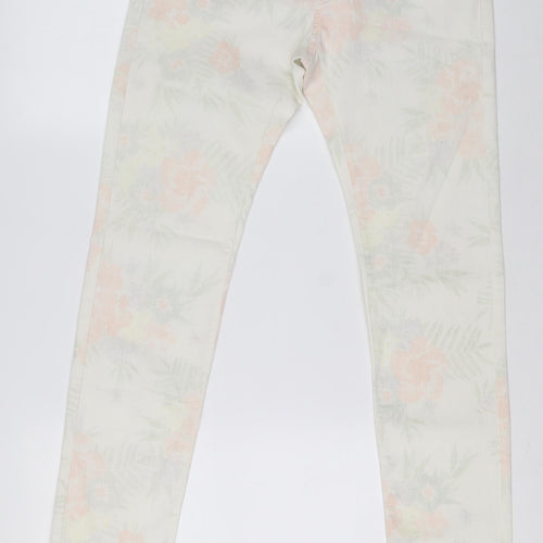 DC by Esprit Womens Multicoloured Floral Cotton Skinny Jeans Size 38 L30 in Regular Zip