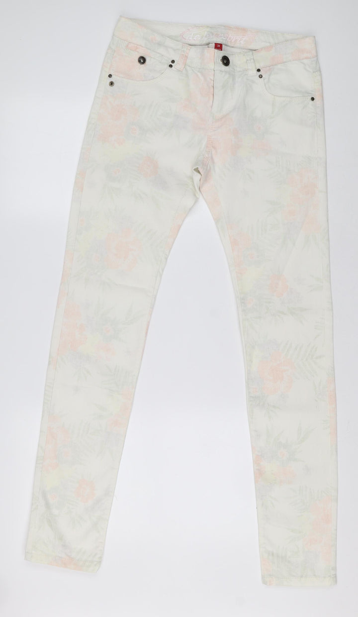 DC by Esprit Womens Multicoloured Floral Cotton Skinny Jeans Size 38 L30 in Regular Zip