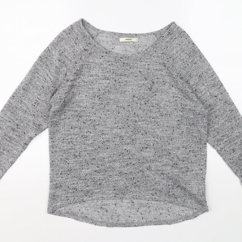 Oasis Womens Grey Boat Neck Polyester Pullover Jumper Size M