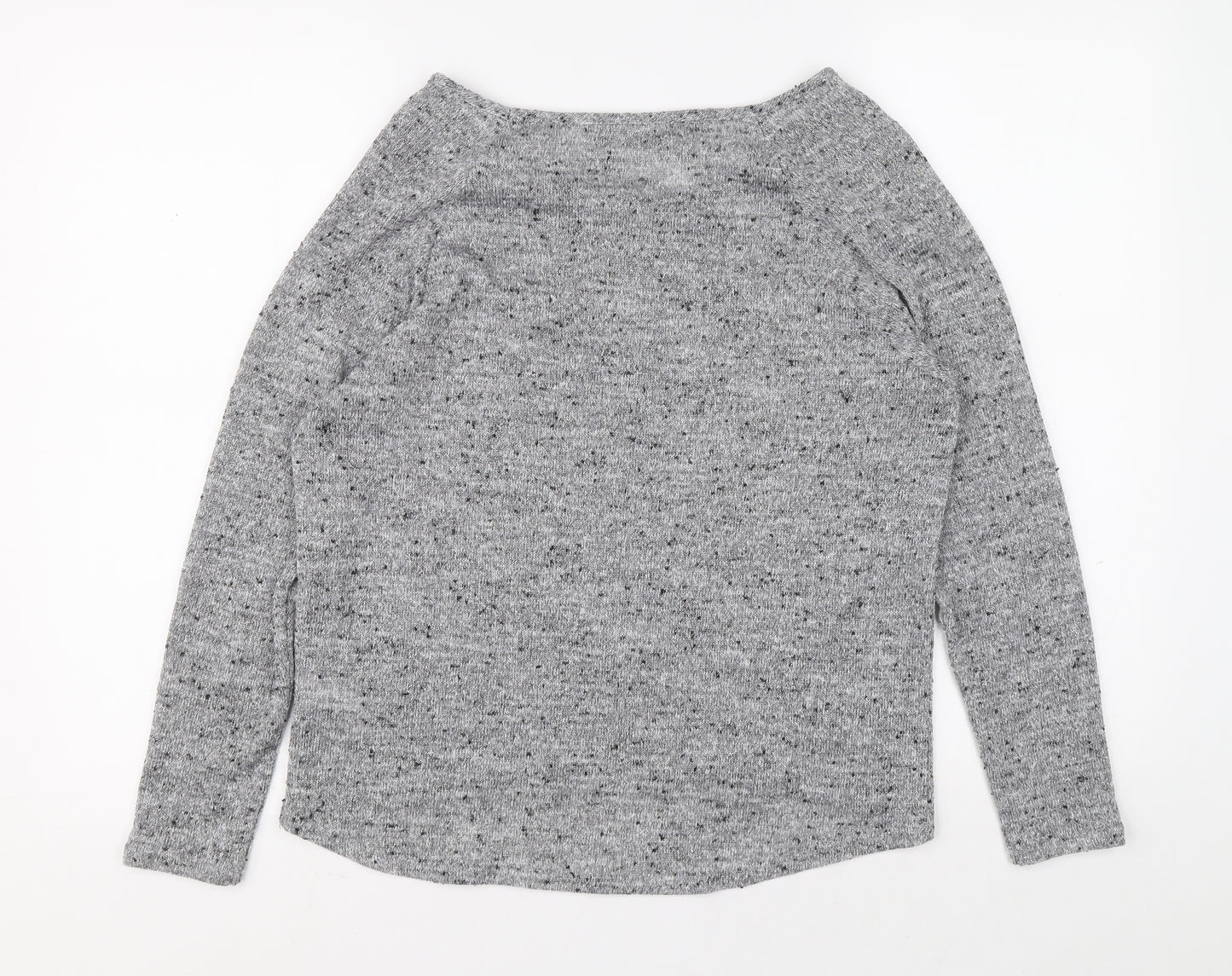 Oasis Womens Grey Boat Neck Polyester Pullover Jumper Size M