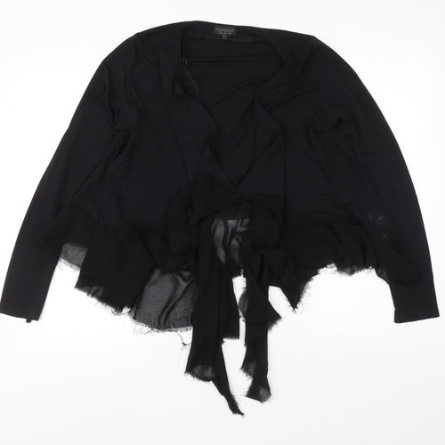 Topshop Womens Black V-Neck Viscose Cardigan Jumper Size 12
