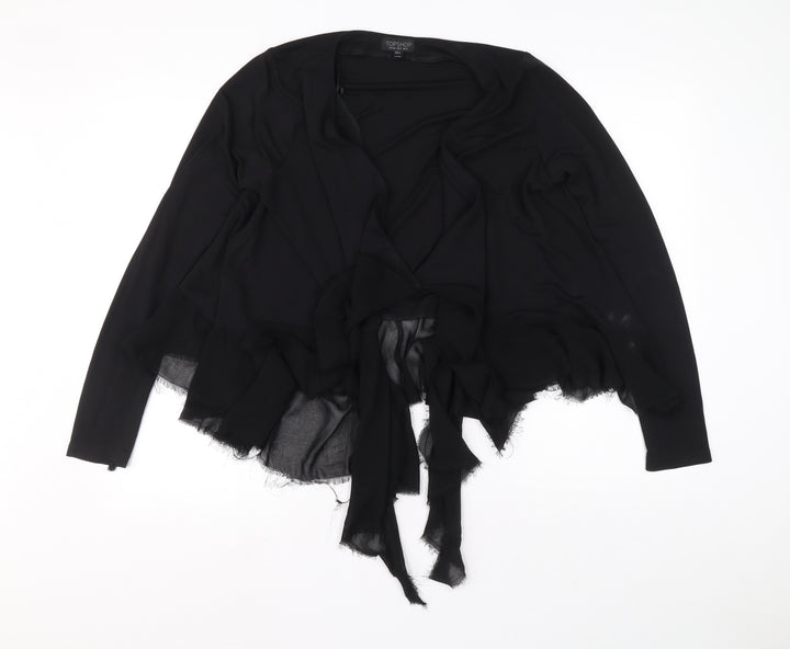 Topshop Womens Black V-Neck Viscose Cardigan Jumper Size 12