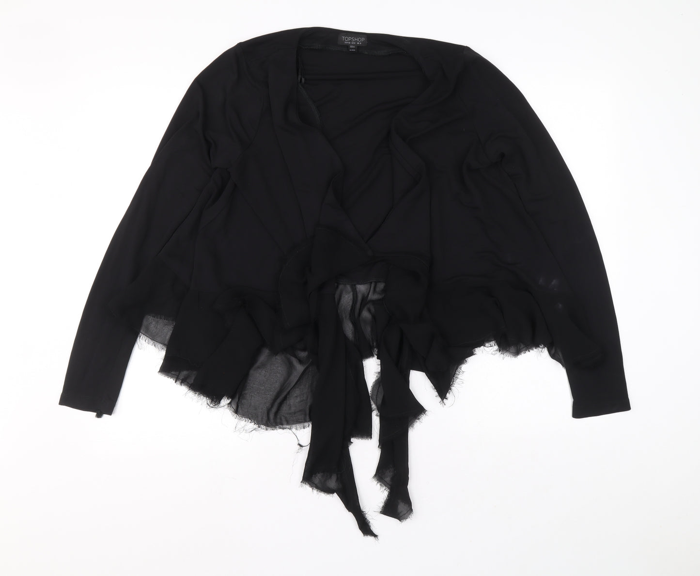 Topshop Womens Black V-Neck Viscose Cardigan Jumper Size 12
