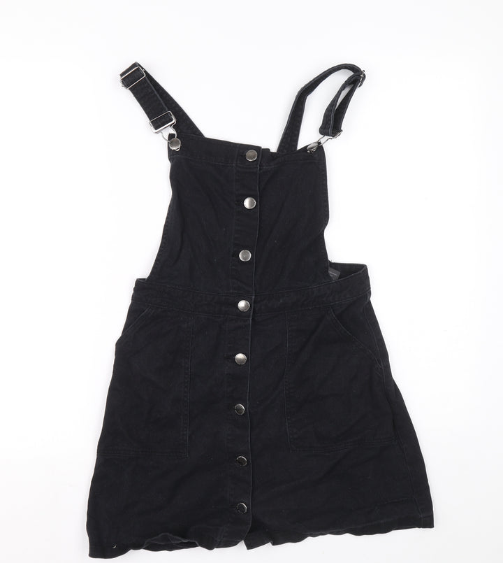 Divided Womens Blue 100% Cotton Dungaree One-Piece Size 6 L14 in Button