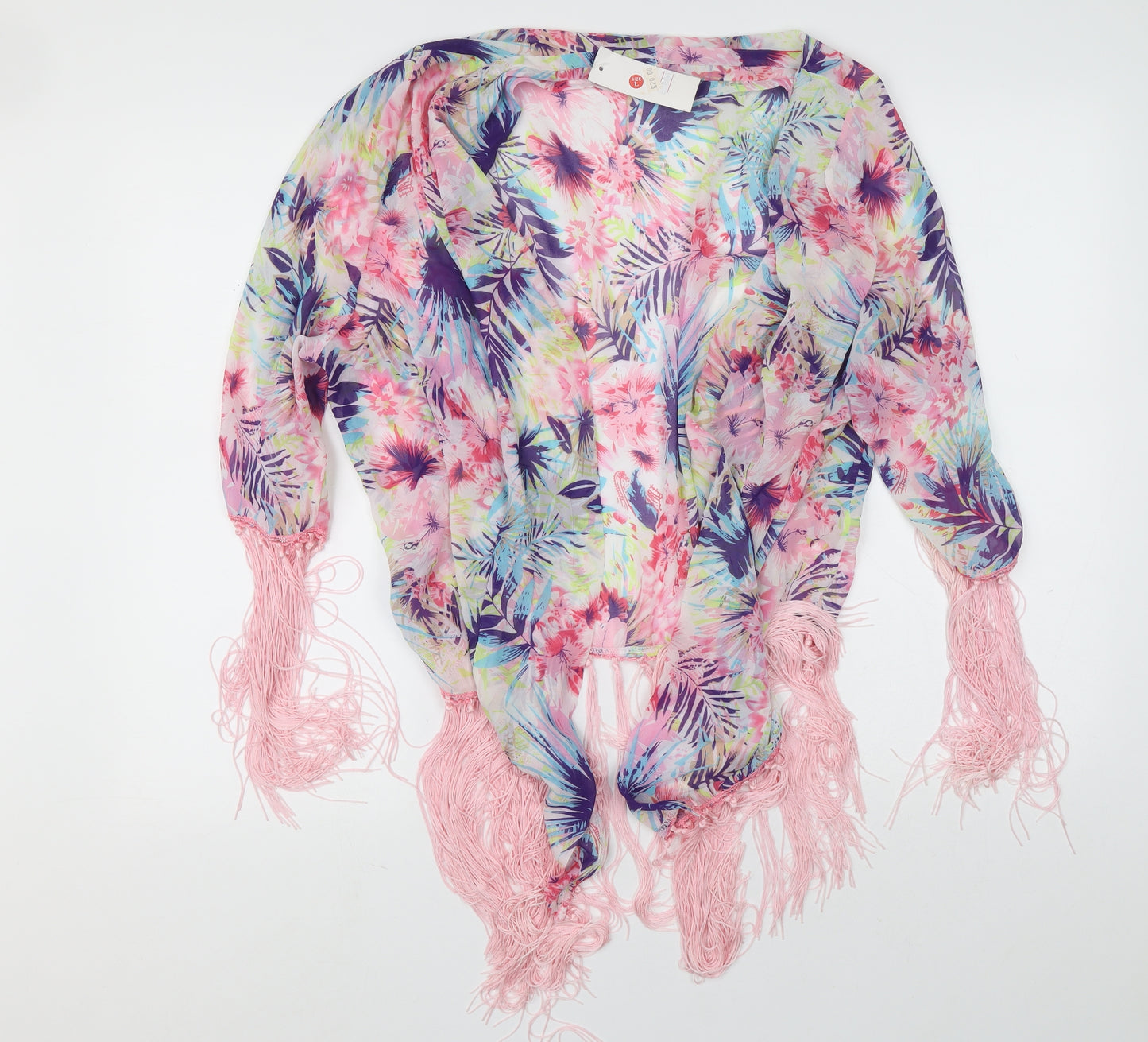 URBAN MIST Womens Ivory Square Neck Floral Wrap Jumper Size L