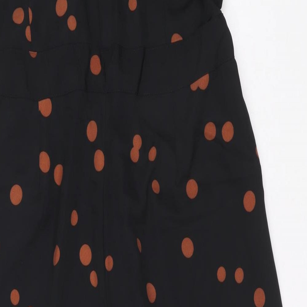 NEXT Womens Black Polka Dot 100% Polyester Jumpsuit One-Piece Size 16 L29 in Tie