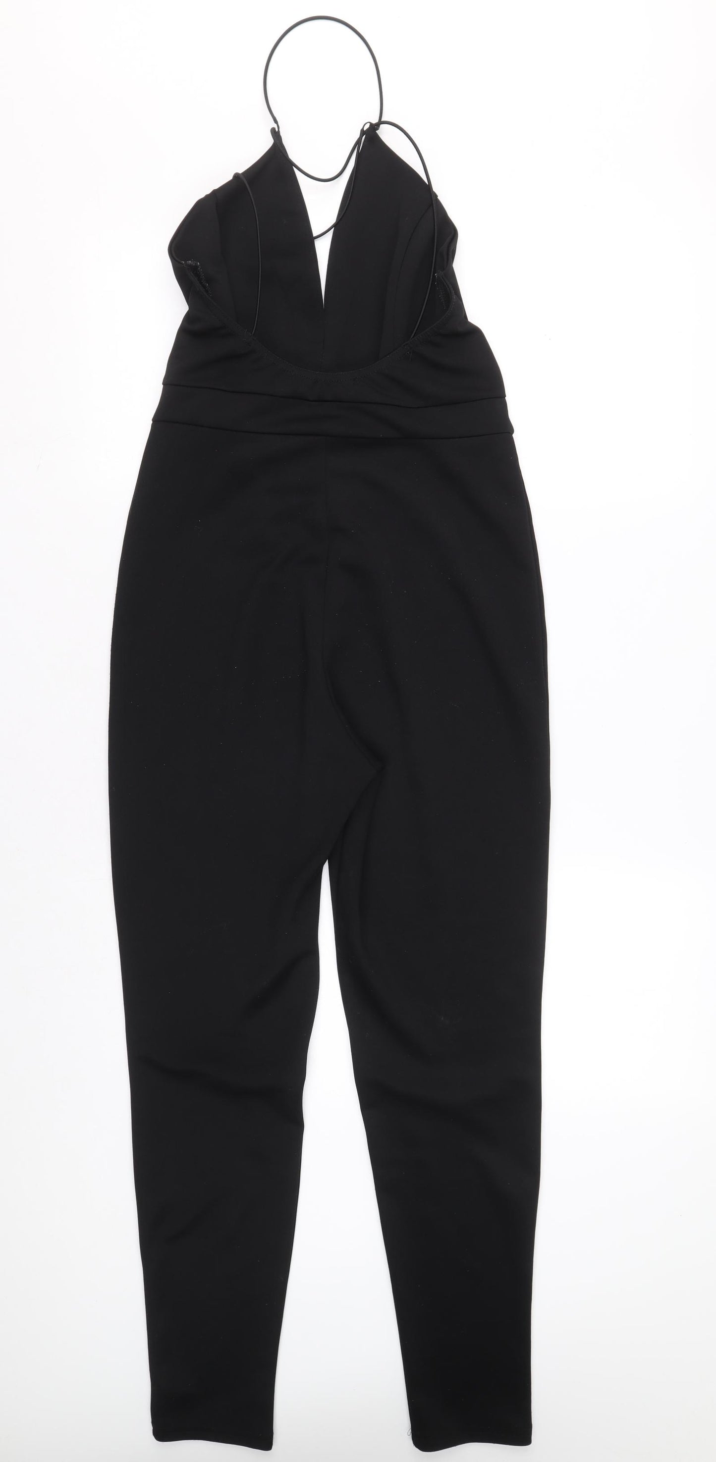 Boohoo Womens Black Polyester Jumpsuit One-Piece Size 10 L27 in Pullover