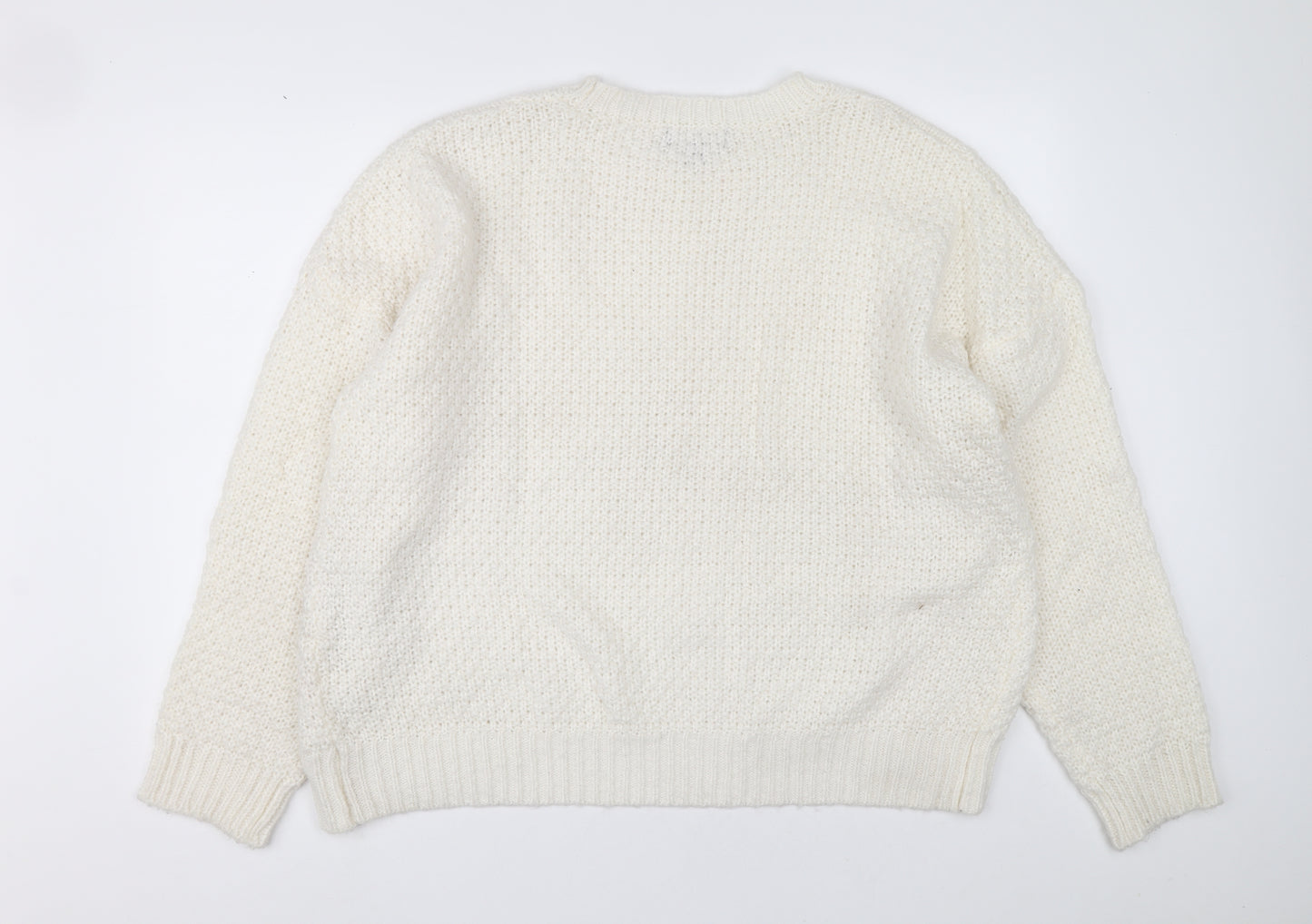 Primark Womens Beige Acrylic Pullover Jumper Size 2XL
