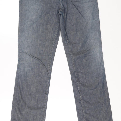 Preworn Womens Blue Cotton Straight Jeans Size 8 L30 in Regular Zip