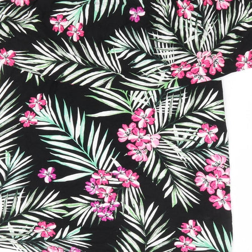Peacocks Womens Black Floral Viscose Basic Blouse Size 10 Off the Shoulder - Bardot