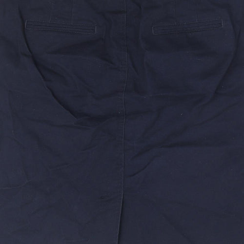 Laura Ashley Womens Blue Cotton A-Line Skirt Size 10 Zip