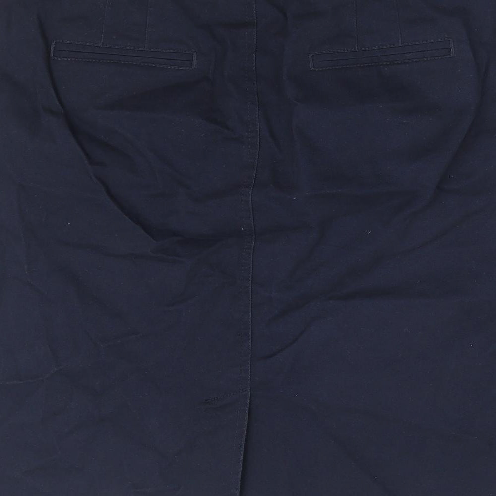 Laura Ashley Womens Blue Cotton A-Line Skirt Size 10 Zip