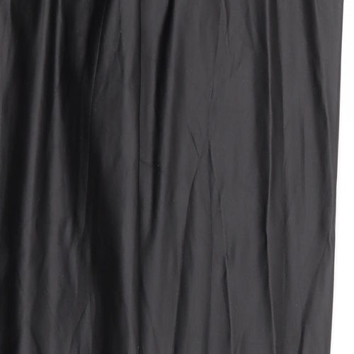 Preworn Womens Black Polyurethane Trousers Size L L28 in Regular - Leather Look Tregging