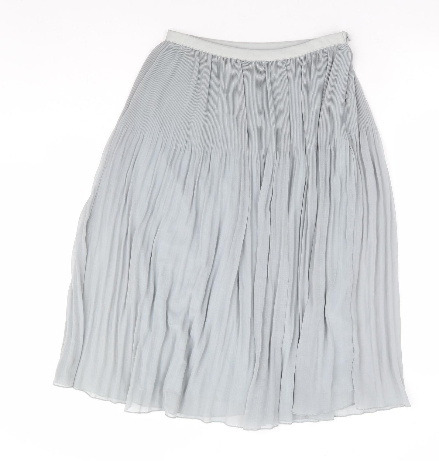 Zara Womens Grey Polyester Pleated Skirt Size XS Zip