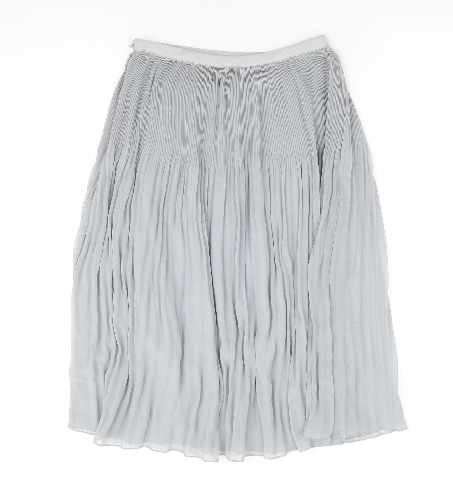 Zara Womens Grey Polyester Pleated Skirt Size XS Zip