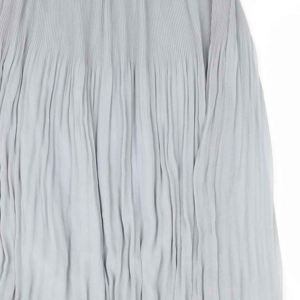Zara Womens Grey Polyester Pleated Skirt Size XS Zip