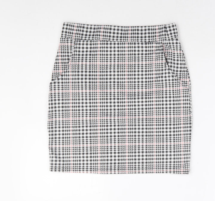 Select Womens Black Herringbone Polyester A-Line Skirt Size 10