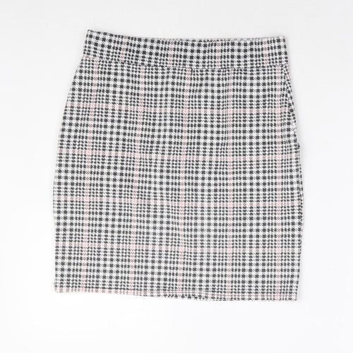 Select Womens Black Herringbone Polyester A-Line Skirt Size 10