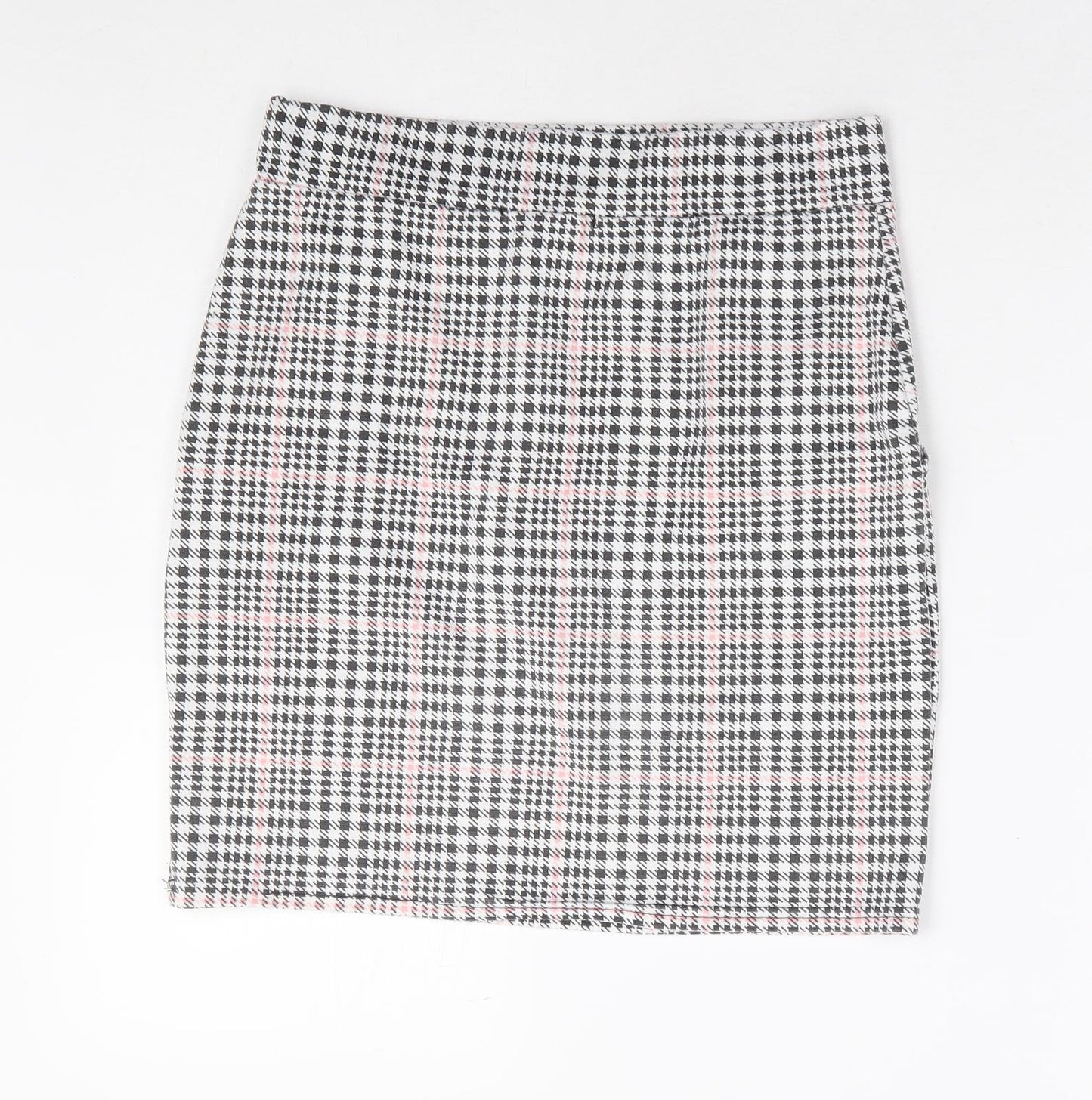 Select Womens Black Herringbone Polyester A-Line Skirt Size 10