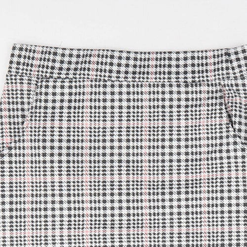 Select Womens Black Herringbone Polyester A-Line Skirt Size 10