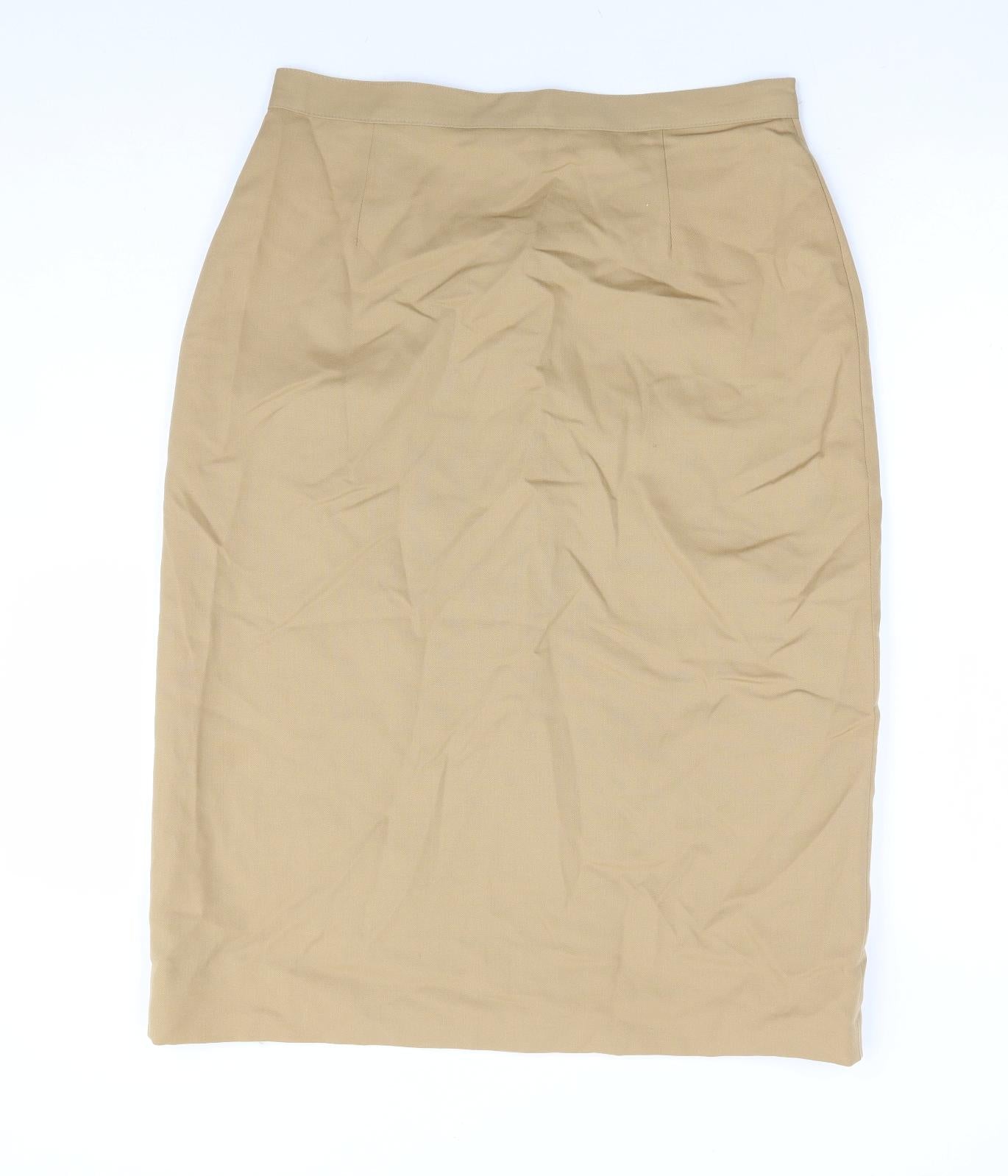 Windsmoor Womens Brown Wool Straight & Pencil Skirt Size 14 Zip
