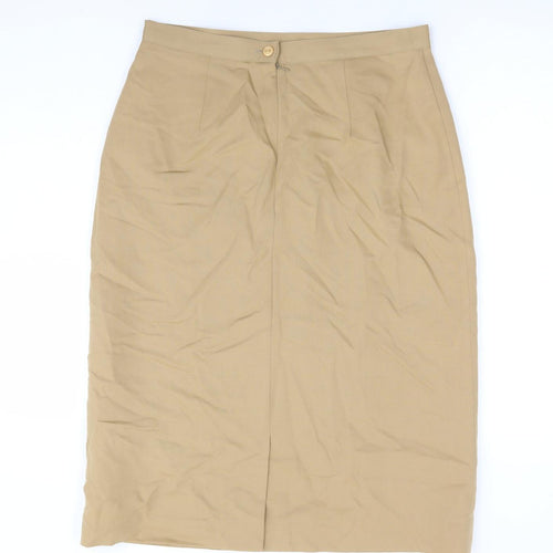 Windsmoor Womens Brown Wool Straight & Pencil Skirt Size 14 Zip
