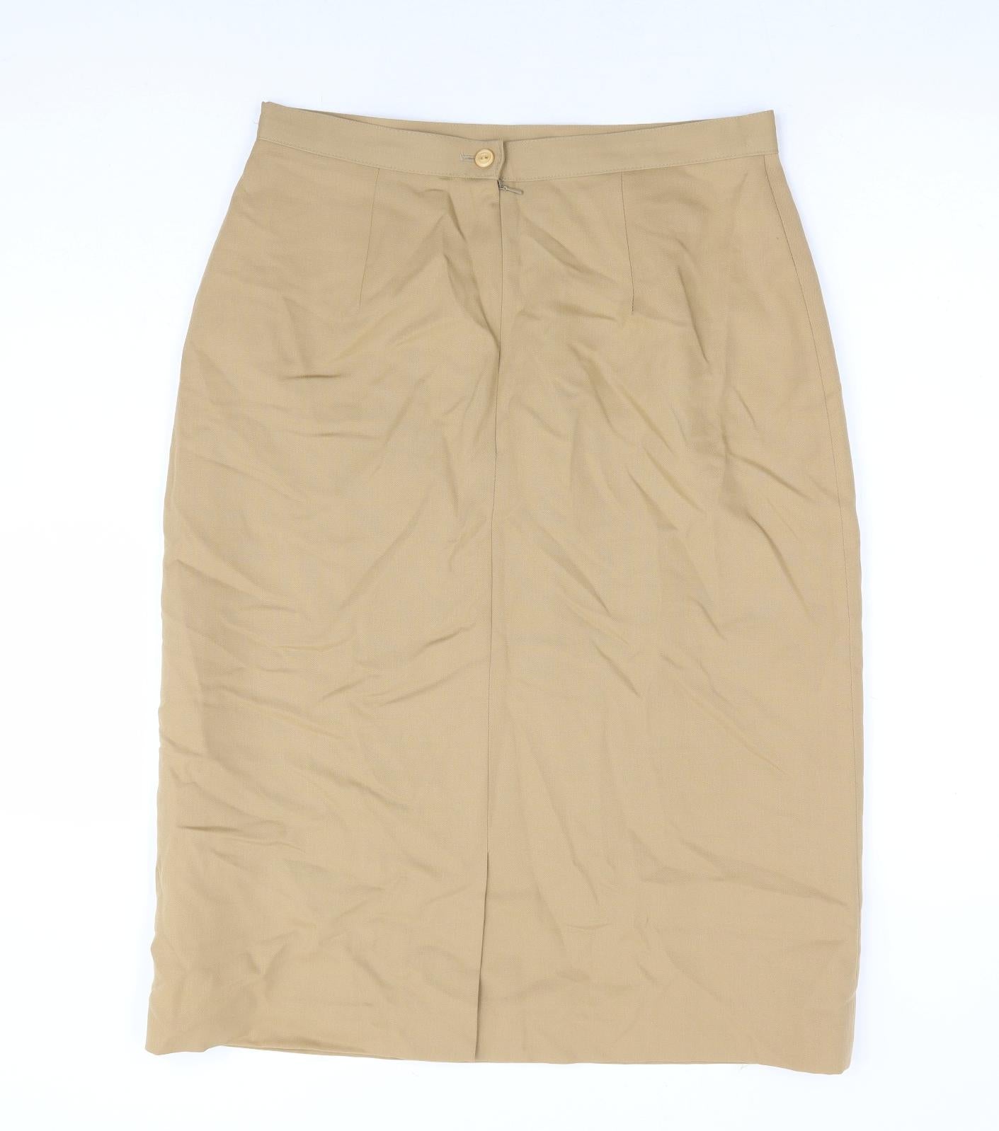 Windsmoor Womens Brown Wool Straight & Pencil Skirt Size 14 Zip