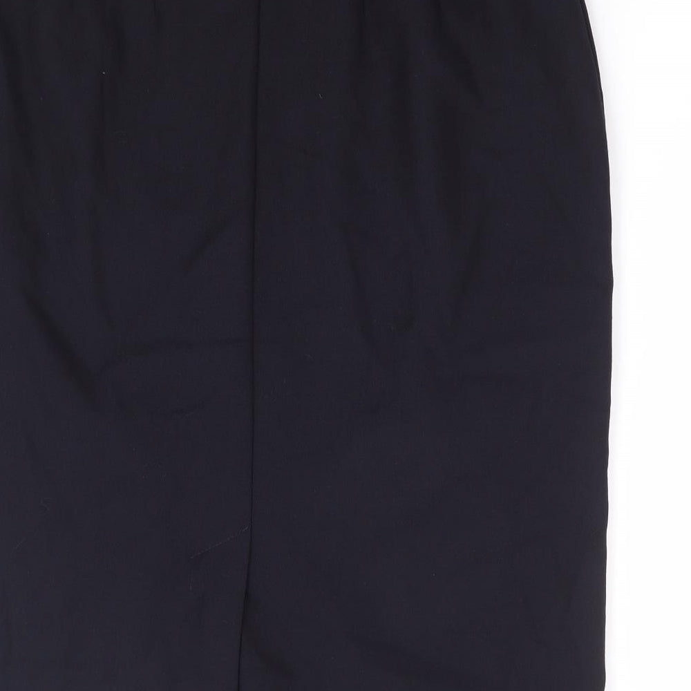 Marks and Spencer Womens Blue Polyester Straight & Pencil Skirt Size 16 Button