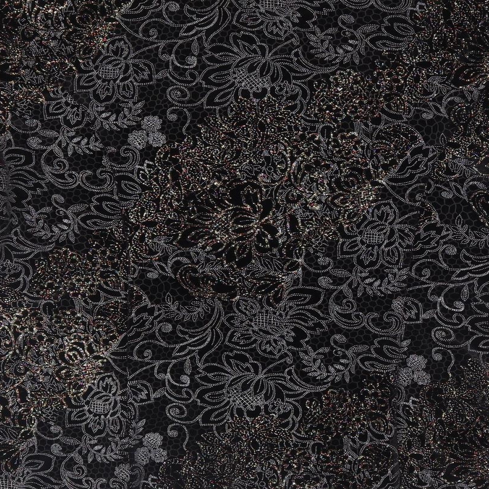 Berkertex Womens Black Floral Polyester Basic Blouse Size 16 V-Neck