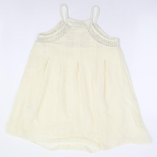 H&M Womens Ivory Polyester Shift Size 12 V-Neck Pullover