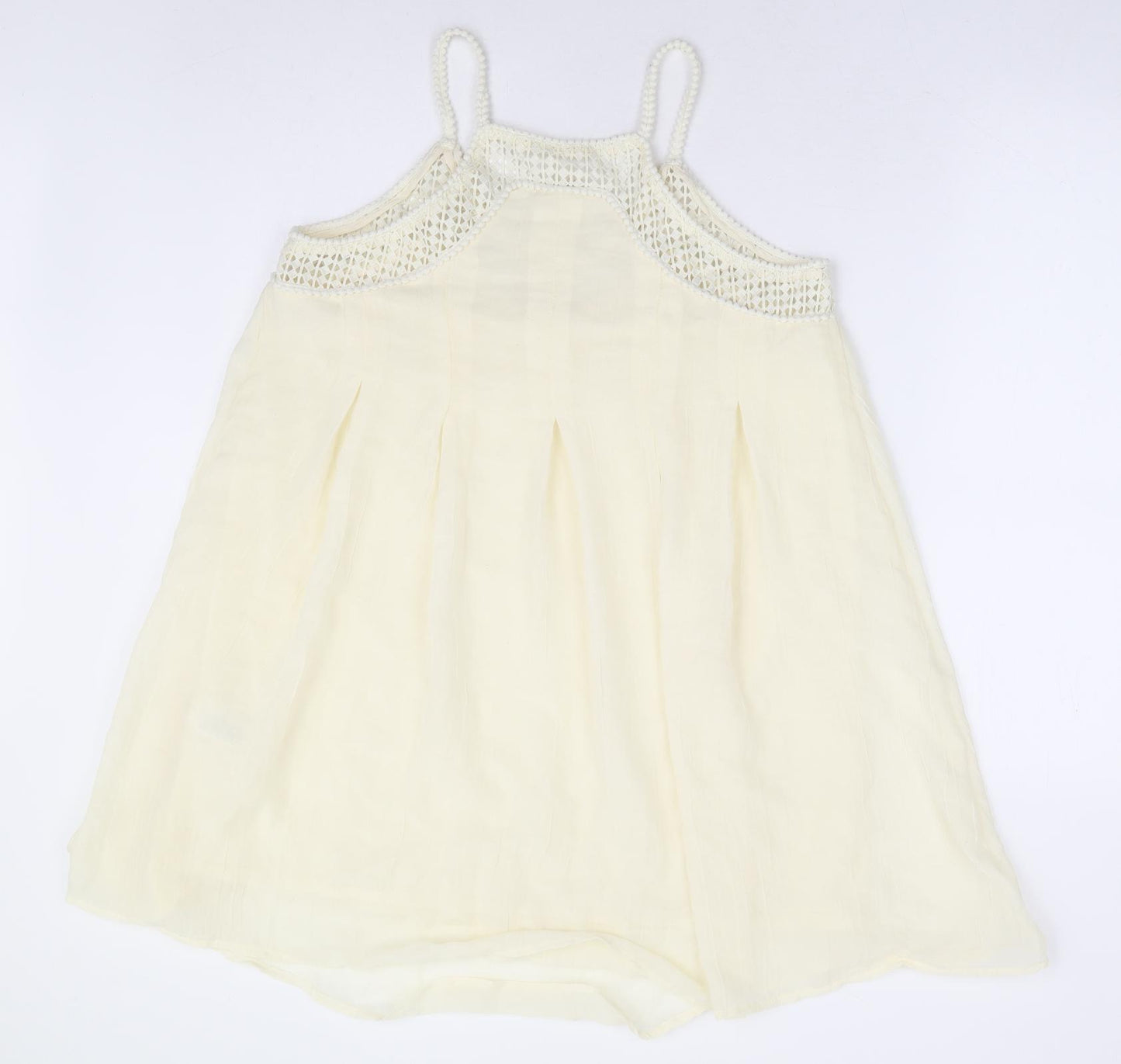 H&M Womens Ivory Polyester Shift Size 12 V-Neck Pullover